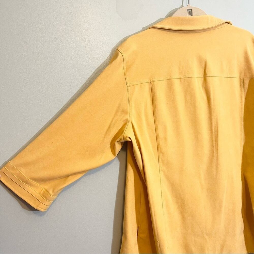 Plus Size JM Collection Women Yellow Suedelike Button Down 3/4 Sleeve‎ Size 3X - Picture 10 of 12